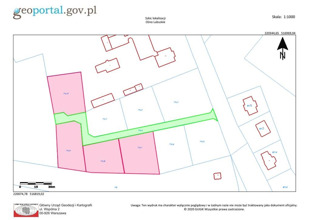 sprzedam działka Ośno Lubuskie